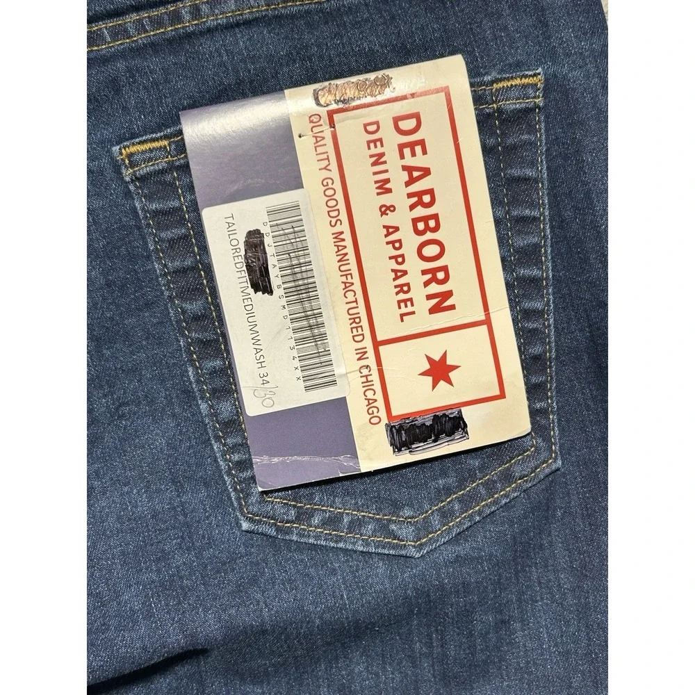 Dearborn Jeans Mens Tailored Fit‎ Classic Denim Cotton Size 34x30 USA NWT